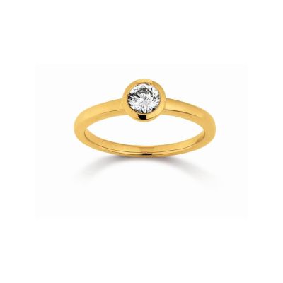 Viventy 781451 Solitär-Ring Damen Zirkonia Sterling-Silber Vergoldet Gr. 56