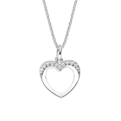 Viventy Halskette mit Anhänger Damen Herz Zirkonia Silber 45 cm 784972