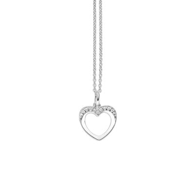 Viventy Halskette mit Anhänger Damen Herz Zirkonia Silber 45 cm 784972