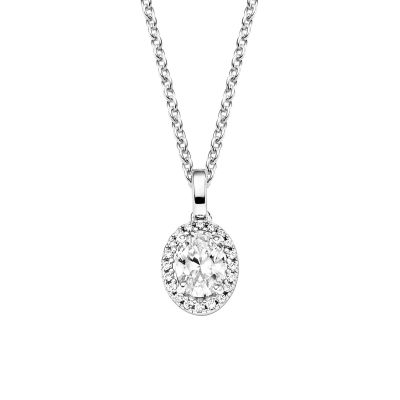 Viventy Halskette mit Anhänger Damen Halo Zirkonia Silber 787542