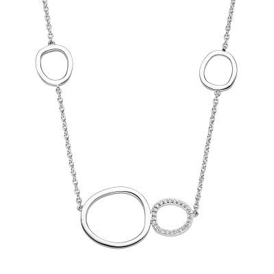 Viventy Collier Halskette Organische Kreise Zirkonia Silber 788048