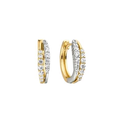 Viventy Creolen Ohrringe Damen Zirkonia Silber Vergoldet 15 mm 788224