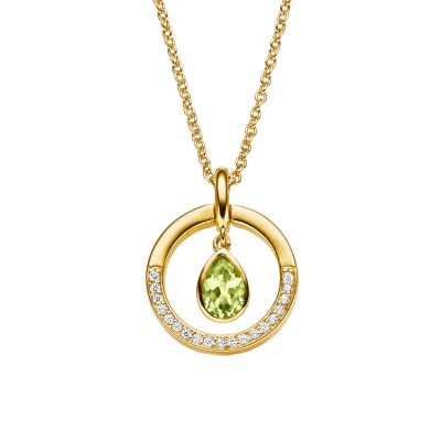 Viventy Halskette-Anhänger Kreis mit Peridot Silber Vergoldet 788312