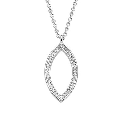 Viventy Halskette-Anhänger Blattform Zirkonia Sterling-Silber 788448