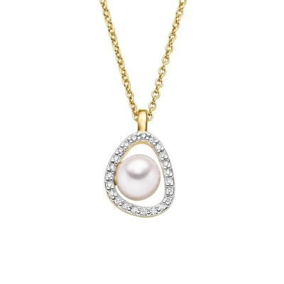 Viventy Halskette mit Anhänger Süsswasserperle Zirkonia Silber 788752