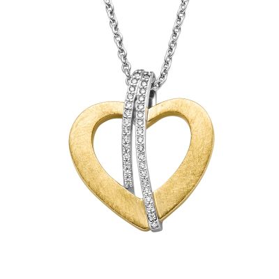 Viventy Halskette-Anhänger Herz Zirkonia Silber 18k Vergoldet 788962