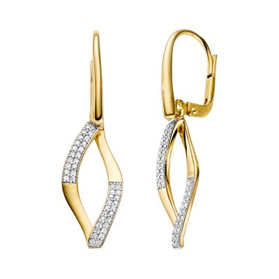 Viventy Ohrringe Ohrhänger Organisch Zirkonia Silber Vergoldet 789124