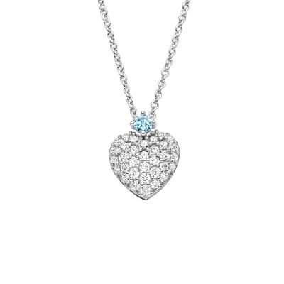 Viventy Halskette mit Anhänger Herz Blautopas Zirkonia Silber 789248