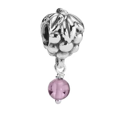 Pandora Charm-Anhänger Trauben mit Amethyst Sterling-Silber 790481AM