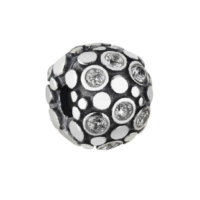 Pandora Charm Clip Zirkonia Kreise Weiss Sterling-Silber 790593CZ