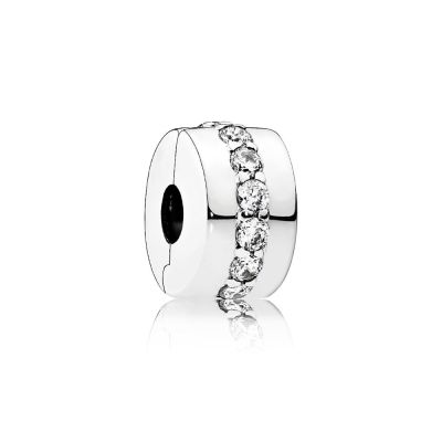 Pandora Charm Clip Glänzendes Band Sterling-Silber 791972CZ