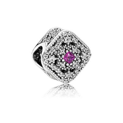 Pandora Charm Funkelnde Zirkonia Weiss Pink Sterling-Silber 792013NCC