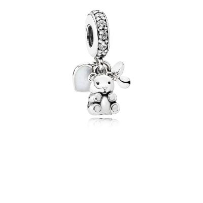 Pandora 792100CZ Charm-Anhänger Baby Teddybär Sterling Silber