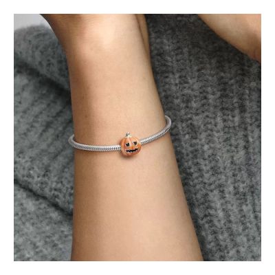 Pandora 792291C01 Charm Damen Im Dunkeln Leuchtender Gruseliger Kürbis Silber