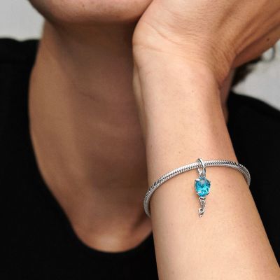 Pandora 792792C01 Charm-Anhänger Damen Blauer Murano-Glas Ballon Silber