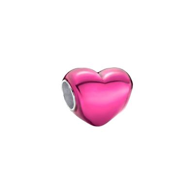 Pandora Charm Damen Rosa Metallic-Herz Sterling-Silber 793337C03