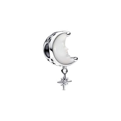Pandora Charm-Anhänger Damen Mond & Polarstern Sterling-Silber 793594C01