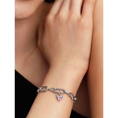 Pandora Me Mini-Charm-Anhänger Rosa Geflügeltes Herz Silber 793626C02