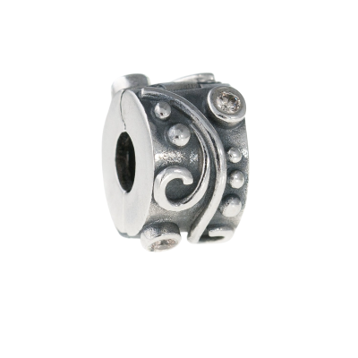 Pandora Charm Clip Wirbelndes Muster Zirkonia Silber 79380CCZ
