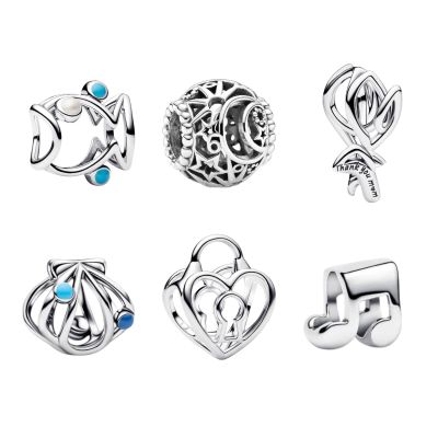 Pandora Starter-Set Armband Herzverschluss und Wunsch-Charm Silber Pandora-Set-1