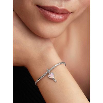 Pandora Charm-Anhänger Schillernder Rosa Schlüssel Silber 794427C01