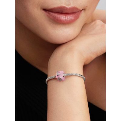 Pandora Charm Liebeswürfel Rosa Murano-Glas Sterling-Silber 794433C01