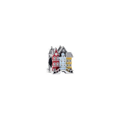 Pandora Charm Bunte Häuser Emaille Zirkonia Sterling-Silber 794934C01