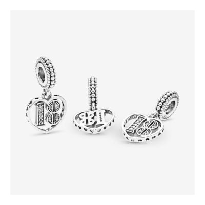 Pandora 797262CZ Charm-Anhänger Damen 18. Geburtstag Zirkonia Silber