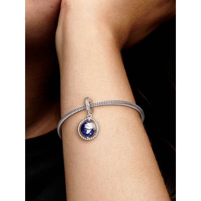 Pandora 798021CZ  Charm-Anhänger Spinning Globe Sterling-Silber