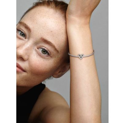Pandora 798692C01 Charm Funkelndes Freihand-Herz Silber