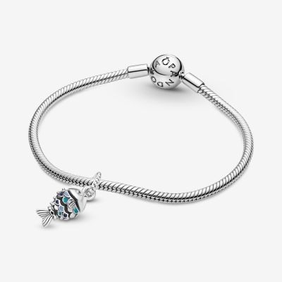Pandora 799428C01 Charm-Anhänger Damen Fisch mit Blauen Schuppen Sterling-Silber