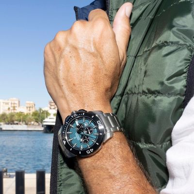 Festina F20641/3 Herren-Uhr Chrono Bike Chronograph Quarz Edelstahl-Armband