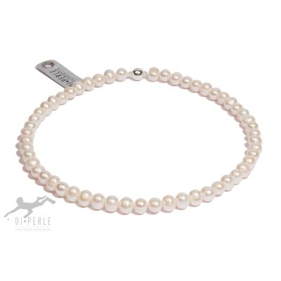 Di Perle 81802422 Halskette Süßwasserzucht-Perlen Magnetverschluss Silber