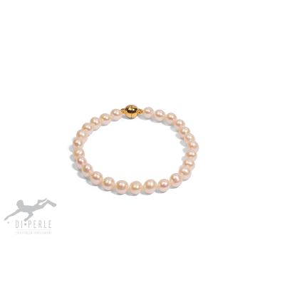 Di Perle Armband Süßwasser-Zuchtperle 7 mm Silber Vergoldet 82671190