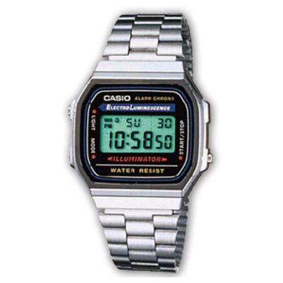 Casio A168WA-1YES Unisex-Uhr Vintage Iconic Quarz Edelstahl-Armband