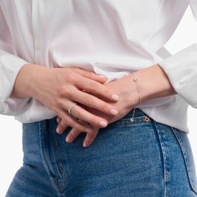 Thomas Sabo Armband Quadratischem Stein-Anhänger Silber A2158-051-14