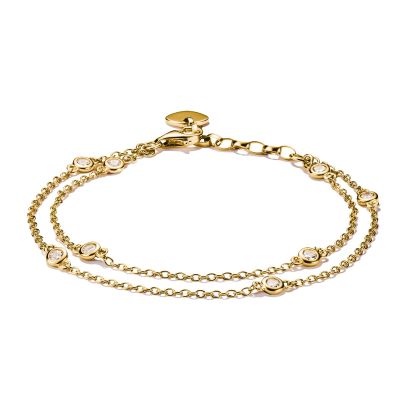 Thomas Sabo Armband Damen Doppelreihig Zirkonia Vergoldet A2216-414-14