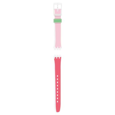 Swatch Uhren-Armband Lady White Pink Silikon-Band ALW146