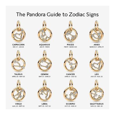 Pandora Charm-Anhänger Damen Sternzeichen mit Zirkonia Vergoldet