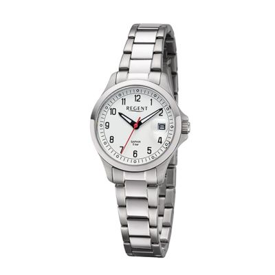 Regent Damen-Uhr Deutlich Lesbar Analog Quarz Metall-Armband BA-786