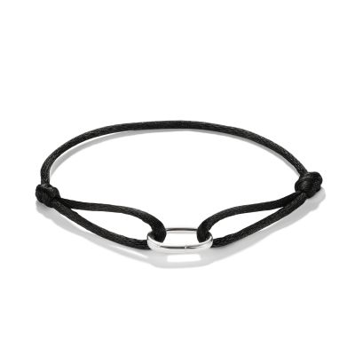 Thomas Sabo Charm-Armband Connect Textil Schwarz Silber C1210-001-11
