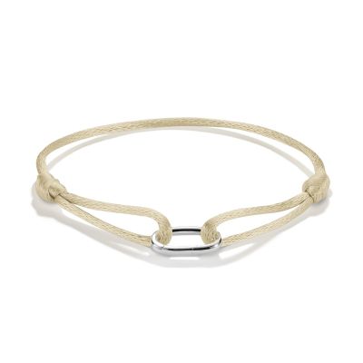 Thomas Sabo Charm-Armband Connect Textil Beige Silber C1210-001-19