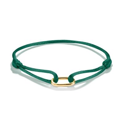 Thomas Sabo Charm-Armband Connect Textil Grün Vergoldet C1210-413-34