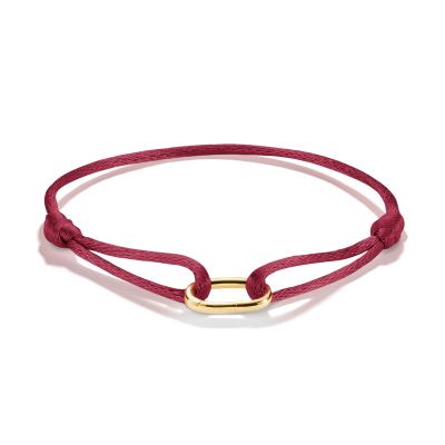 Thomas Sabo Charm-Armband Connect Textil Rot Vergoldet C1210-413-50
