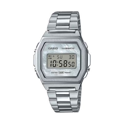 Casio Unisex-Uhr Vintage Premium Quarz Edelstahl-Armband A1000D-7EF
