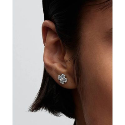 Pandora Ohrstecker Glückskleeblatt Zirkonia Sterling-Silber 294500C01