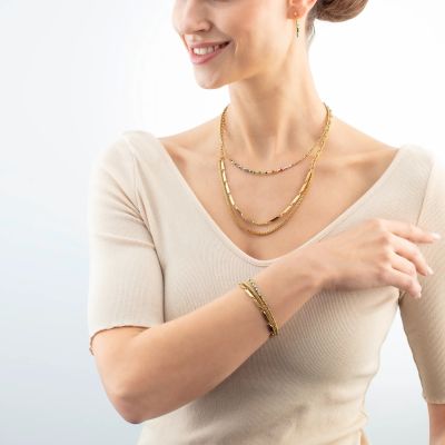 Coeur de Lion Armband Twisted Layers Edelstahl Gold-Ton 0801/30-1600