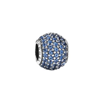 Pandora Charm Damen Pavé-Kugel Blau Sterling-Silber 791051NCB
