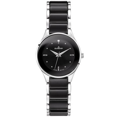 Dugena Damen-Uhr Amica Ceramica Schwarz Quarz Keramik-Armband 4460770