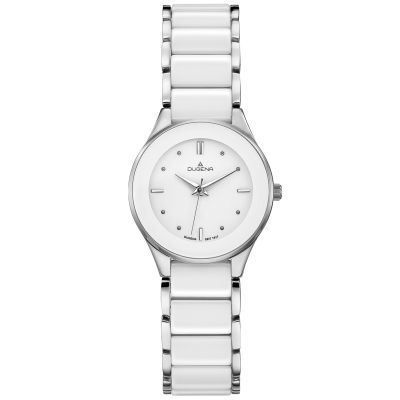 Dugena Damen-Uhr Amica Ceramica Weiß Analog Quarz Keramik-Band 4460772